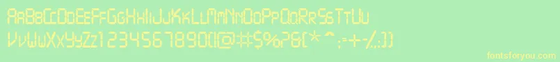 Vcrscapsssk Font – Yellow Fonts on Green Background