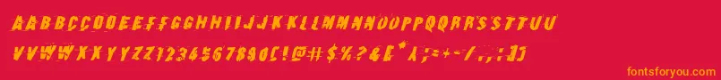 Earthshakeital Font – Orange Fonts on Red Background