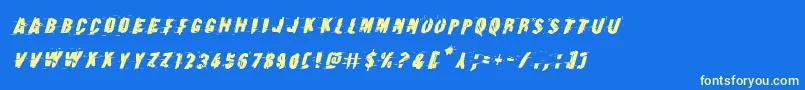 Earthshakeital Font – Yellow Fonts on Blue Background