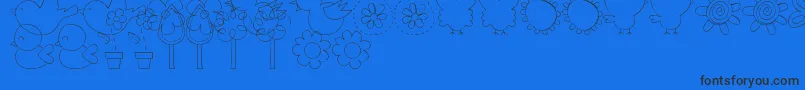 MtfSweetNatureDings Font – Black Fonts on Blue Background