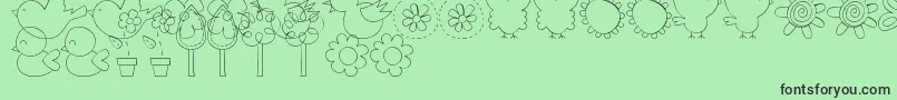 MtfSweetNatureDings Font – Black Fonts on Green Background