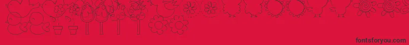 MtfSweetNatureDings Font – Black Fonts on Red Background