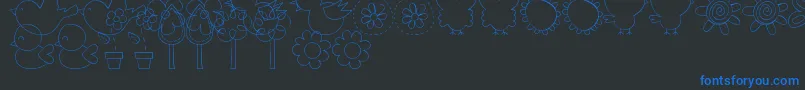 Czcionka MtfSweetNatureDings – niebieskie czcionki na czarnym tle