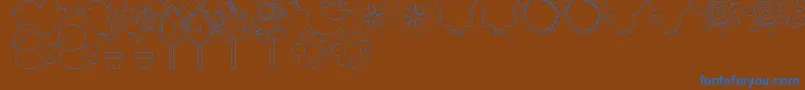 Fonte MtfSweetNatureDings – fontes azuis em um fundo marrom