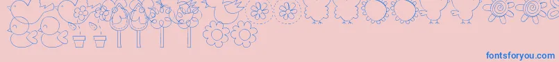 フォントMtfSweetNatureDings – ピンクの背景に青い文字