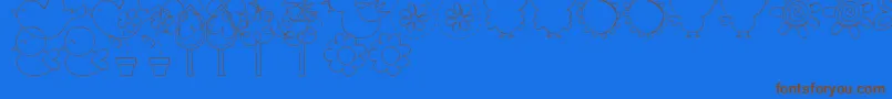 MtfSweetNatureDings Font – Brown Fonts on Blue Background