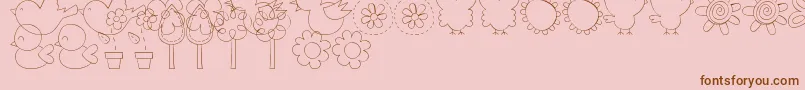Fonte MtfSweetNatureDings – fontes marrons em um fundo rosa