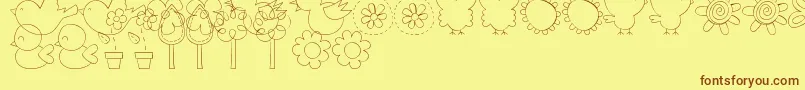 MtfSweetNatureDings Font – Brown Fonts on Yellow Background