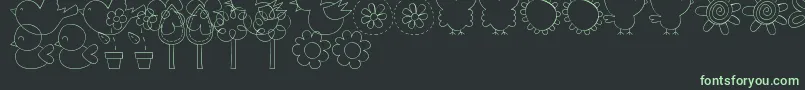 MtfSweetNatureDings Font – Green Fonts on Black Background
