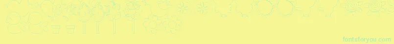 MtfSweetNatureDings Font – Green Fonts on Yellow Background