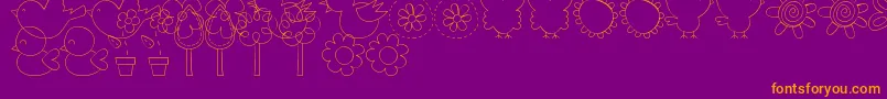 MtfSweetNatureDings Font – Orange Fonts on Purple Background