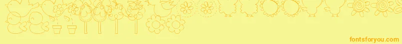 MtfSweetNatureDings Font – Orange Fonts on Yellow Background