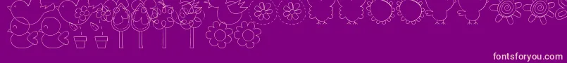 MtfSweetNatureDings-Schriftart – Rosa Schriften auf violettem Hintergrund