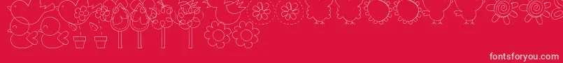 MtfSweetNatureDings Font – Pink Fonts on Red Background