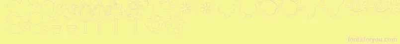 MtfSweetNatureDings Font – Pink Fonts on Yellow Background