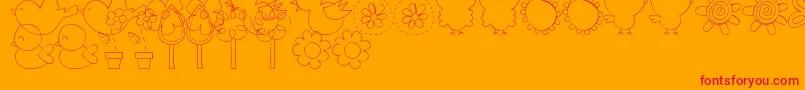 MtfSweetNatureDings Font – Red Fonts on Orange Background