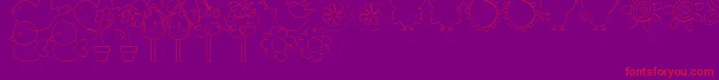 Fonte MtfSweetNatureDings – fontes vermelhas em um fundo violeta