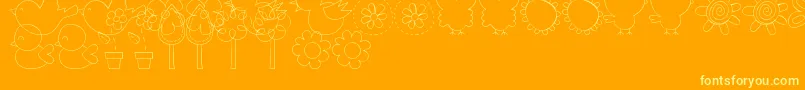 MtfSweetNatureDings Font – Yellow Fonts on Orange Background