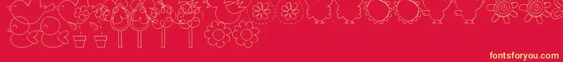 MtfSweetNatureDings Font – Yellow Fonts on Red Background