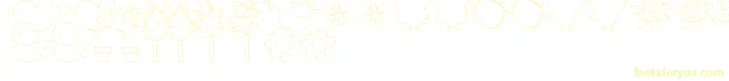 MtfSweetNatureDings Font – Yellow Fonts on White Background