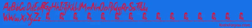 BeautifulVampires Font – Red Fonts on Blue Background