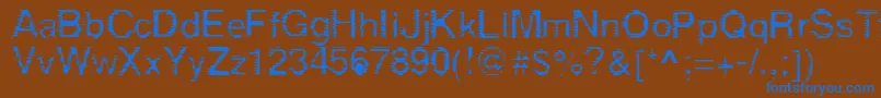 Derez Font – Blue Fonts on Brown Background