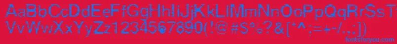 フォントDerez – 赤い背景に青い文字