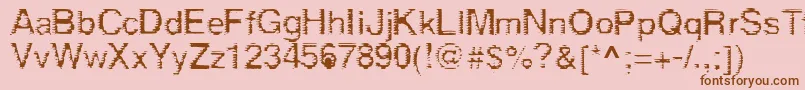 Derez-fontti – ruskeat fontit vaaleanpunaisella taustalla