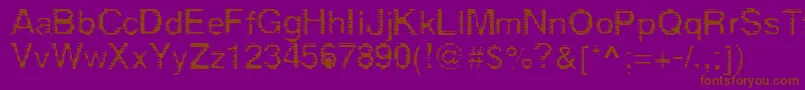 Derez-Schriftart – Braune Schriften auf violettem Hintergrund