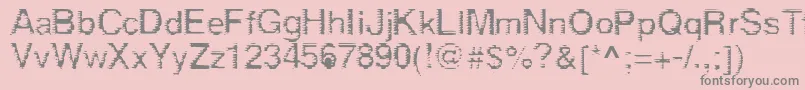Derez-fontti – harmaat kirjasimet vaaleanpunaisella taustalla