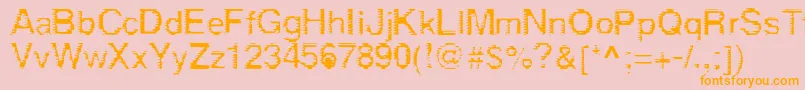 Derez Font – Orange Fonts on Pink Background