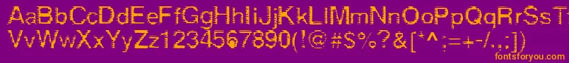 Derez Font – Orange Fonts on Purple Background