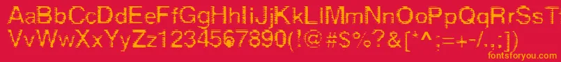 Derez Font – Orange Fonts on Red Background