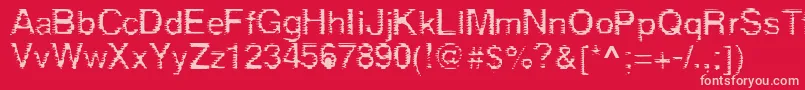 Derez Font – Pink Fonts on Red Background