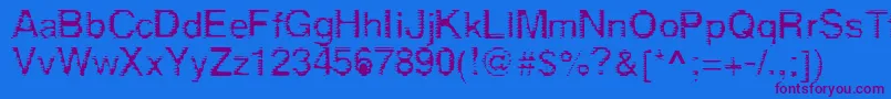 Derez Font – Purple Fonts on Blue Background