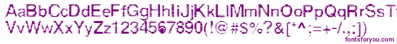 Derez-Schriftart – Violette Schriften auf weißem Hintergrund