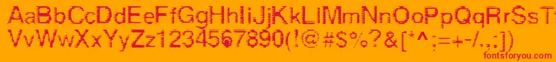フォントDerez – オレンジの背景に赤い文字