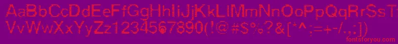 Derez-fontti – punaiset fontit violetilla taustalla