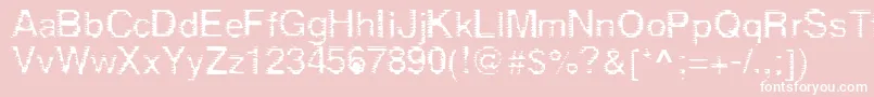 Derez-Schriftart – Weiße Schriften auf rosa Hintergrund