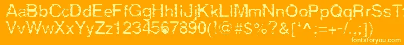 Derez Font – Yellow Fonts on Orange Background