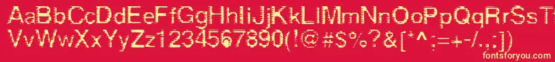 Derez-fontti – keltaiset fontit punaisella taustalla