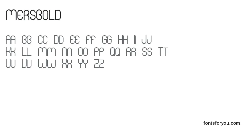 A fonte MersBold – alfabeto, números, caracteres especiais