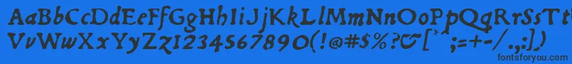 Dubellit-fontti – mustat fontit sinisellä taustalla