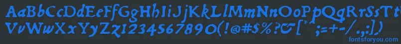 フォントDubellit – 黒い背景に青い文字
