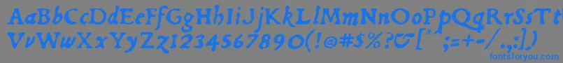 フォントDubellit – 灰色の背景に青い文字