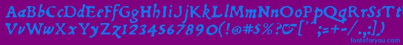 Dubellit-fontti – siniset fontit violetilla taustalla