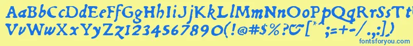 Dubellit Font – Blue Fonts on Yellow Background