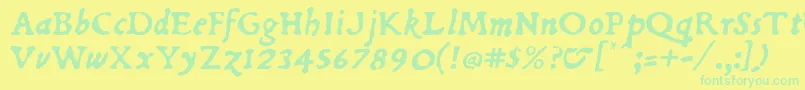 Dubellit Font – Green Fonts on Yellow Background