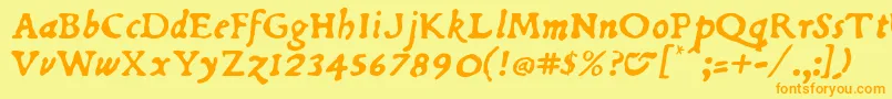 Dubellit Font – Orange Fonts on Yellow Background