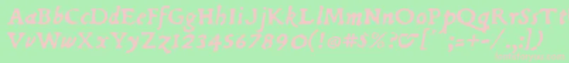 Dubellit-Schriftart – Rosa Schriften auf grünem Hintergrund